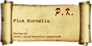 Pick Kornélia névjegykártya